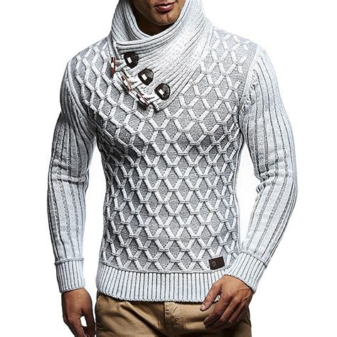 Men's Sweater Pullover Sweater Jumper Turtleneck Sweater Cable Knit ...