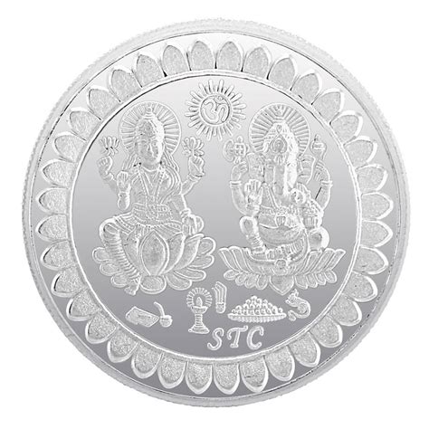 925 Silver 99.5 Sterling-Silver White Laxmi Ganesh Silver Coin (20g ...