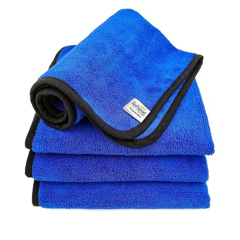 SOFTSPUN Microfiber Cloth Silk Banded Edges 4pcs 40x40cms 400GSM Blue ...