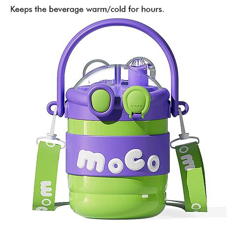 Green & Purple 2 way Lid Style Moco Kids Water, 600 ml - Little ...