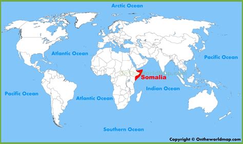 Somalia location on the World Map - Ontheworldmap.com
