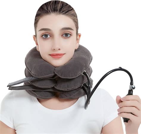 Amazon.com: Crikele Cervical Neck Traction Device - Inflatable Neck Stretcher Collar Pillow ...