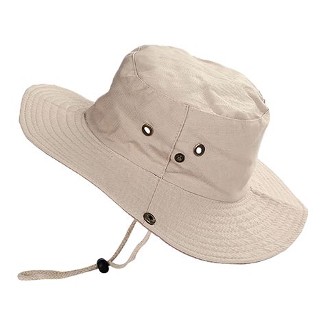 MANHUJI Sun Hat Men Wide Brim Hiking Fishing Bucket Hats Cotton Sun For ...