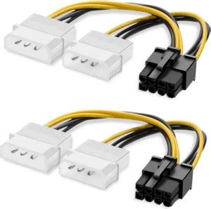 Paruht 2_Pack Dual 4 Pin Molex LP4 to 8 Pin PCI Express, 2XMolex 4Pin ...