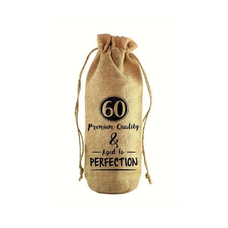 Zees Creations 60 & Aged to Perfection Jute Wine Bottle Sack JB1005 | Zoro