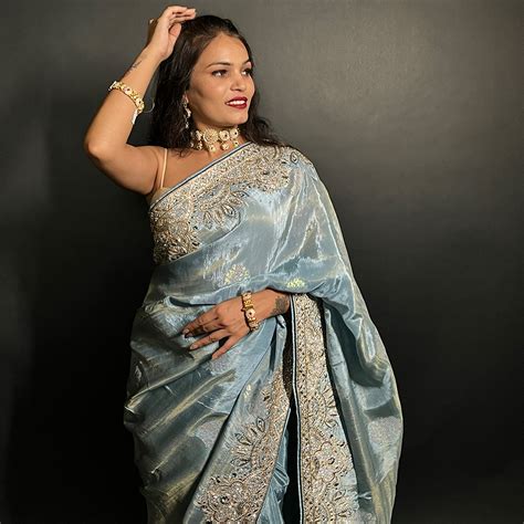 Ethnic Motifs Blue Embroidered Sequinned Saree – RCM APPARELS PRIVATE ...