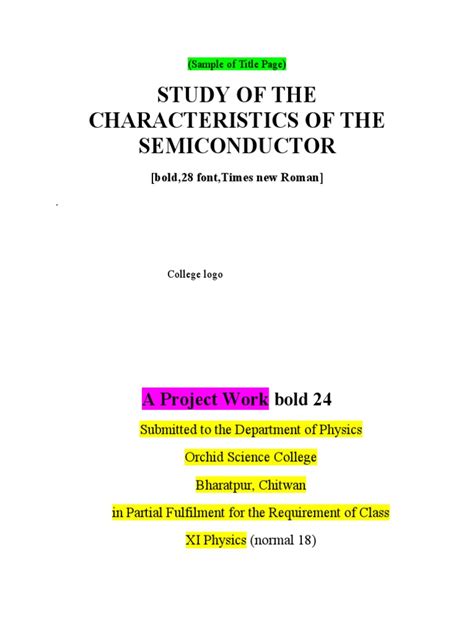 Image result for First Page of Project File