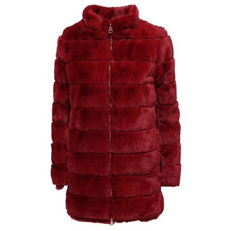 0320J ecopelliccia donna TOY G cappotto eco coat red jacket woman