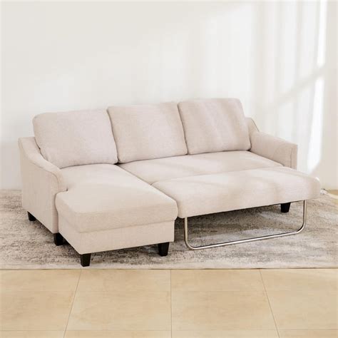 Buy (Refurbished) Moscow Fabric 3-Seater Sofa with Chaise - Beige from ...