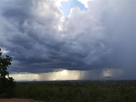 Dark storm clouds sky and thunderstorm with the rain nature background ...