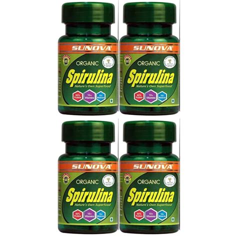 Buy SUNOVA ORGANIC SPIRULINA TABLETS - SPIRULINA AND BLUE-GREEN ALGAE ...