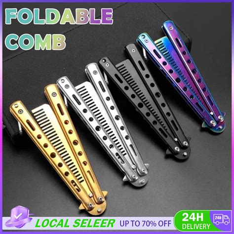 Butterfly Comb 2 in 1 Foldable Stainless Steel Practice Training ...