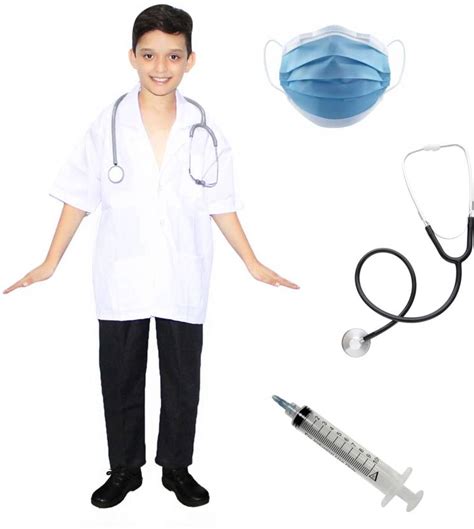 KAKU FANCY DRESSES Our Community Helper Doctor Costume with Stethoscope ...