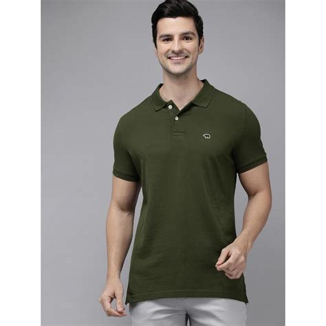 Buy The Bear House Men's Green Overdyed Slim Fit Polo Online
