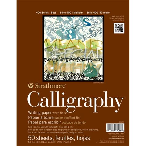 Strathmore 400 Calligraphy Natural White Paper Pad 8.5x11