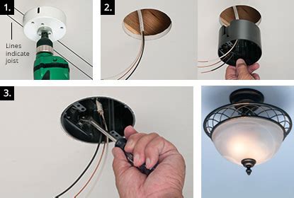 Image result for Installing Ceiling Box for Light Fixture