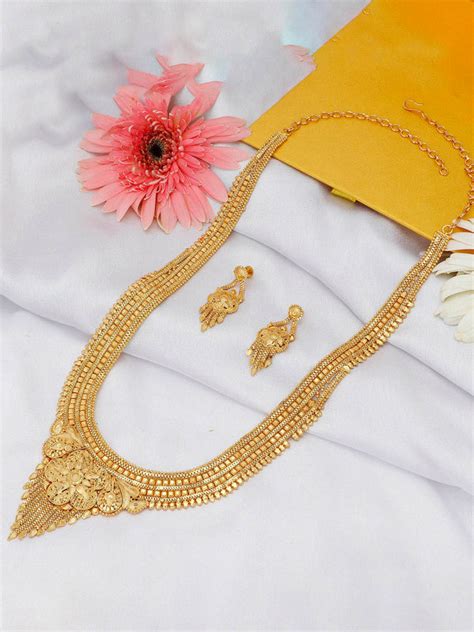 Sukkhi Moddish Gold plated Rani Haar Necklace Set for Women N73769 ...