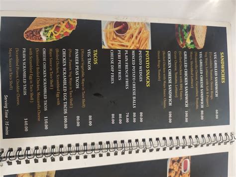 Menu at LA MARCA Cafe, Thanjavur