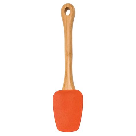 Lipper International Silicone Small Spoonula with Bamboo Handle, Orange ...