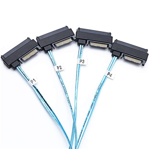 SFF-8643 Internal Mini SAS HD to (4) 29pin SFF-8482 connectors with SA ...