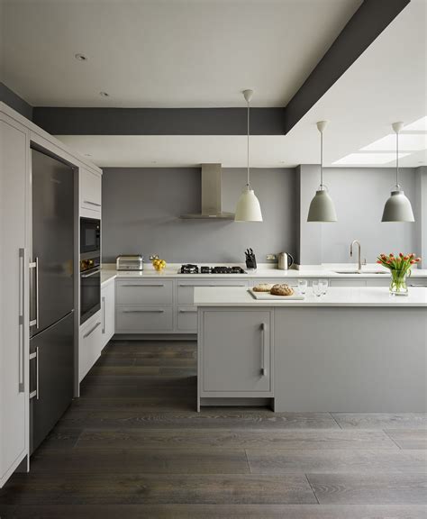 Brilliant Grey Kitchen Cabinets With Dark Floors Best Way To Cut Sink ...