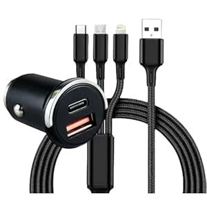 SKYCELL Car Mobile Charger for Fast Charging 45W Dual Port with 3 in 1 ...