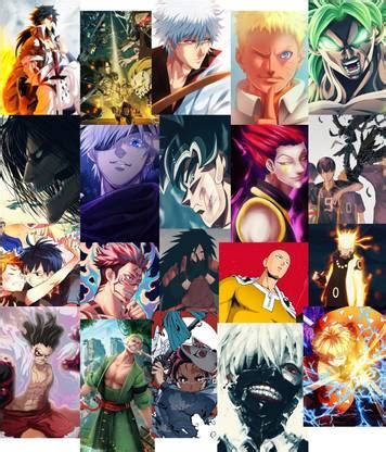 Set of 20 anime wall poster mix anime poster for room walls naruto goku ...