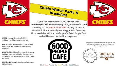 Chiefs vs. Dolphins Watch Party & Breakfast , 517 gregg st. grain ...