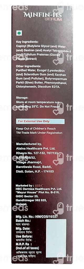 Minfin Hs Serum 60 Ml - Uses, Side Effects, Dosage, Price | Truemeds