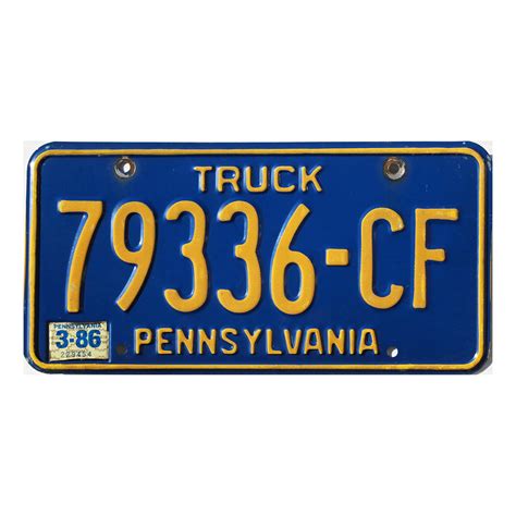 1986 Pennsylvania Truck License Plate #79336CF | Buy It Now