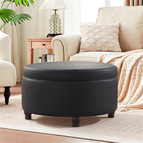 Amazon.com: MIQMICMIK 30-Inch Round Storage Ottoman, Modern Ottoman ...