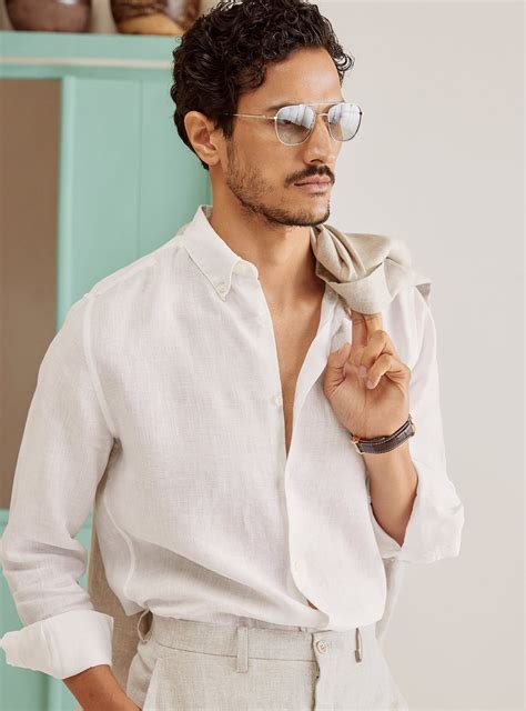 Buy Porcelain Linen Shirt | Casual White Solid Shirt for Men Online ...