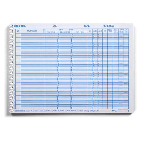 Image result for Wrestling ScoreBook