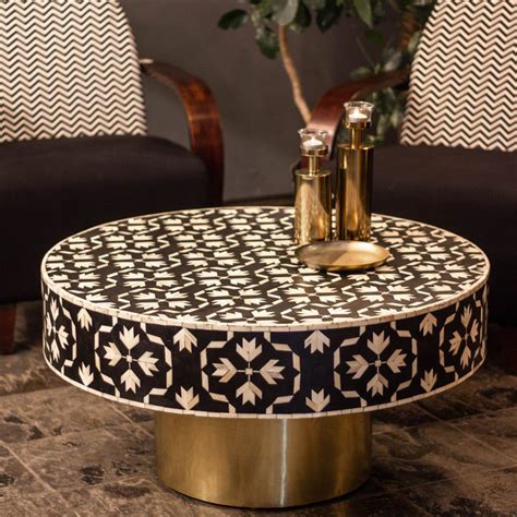 Buy Coffee Tables | Floral Inlay Coffee Table | Shop at The Purple ...