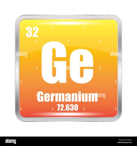 Germanium element icon. Atomic number 32. Germanium 72.630 mass. Vector Ge symbol Stock Vector ...