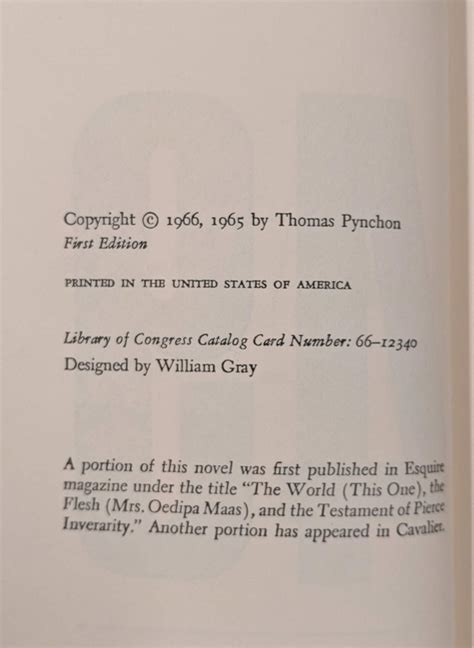 The Crying of Lot 49 (208) by Thomas Pynchon: Very good Hardcover (1966 ...