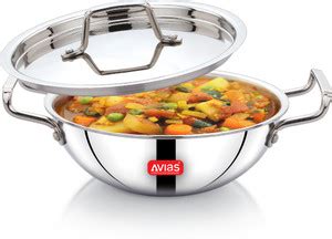AVIAS AVI3 Triply Kadai with SS Lid Kadhai 26 cm diameter with Lid 3.25 ...