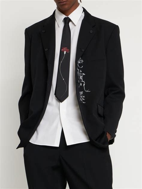 Derby flower jacquard silk tie - Yohji Yamamoto - Men | Luisaviaroma