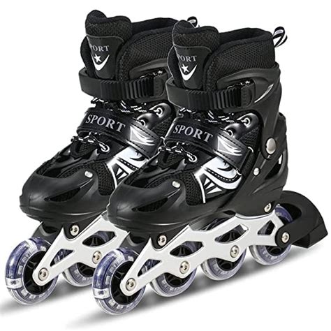 JETRA Adjustable Inline Skating Shoes for Boys and Girls with PU LED ...