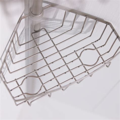 Style Selections Satin nickel Steel 4 -Shelf Tension pole Freestanding ...