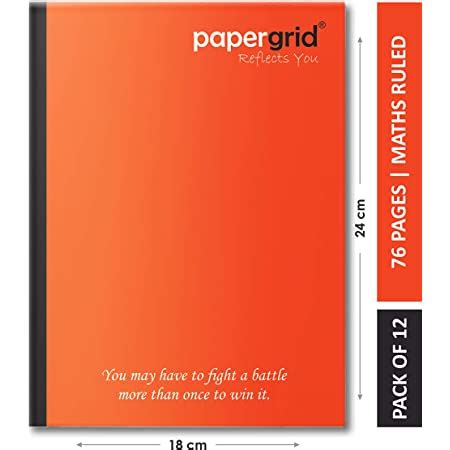 papergrid Notebook - King Size (24 cm x 18 cm), Maths Ruled, 160 Pages ...
