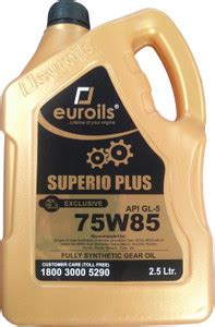 Euroils EU-AG3-002-500 Superio Pro 75w-85 GL-5 (Fully Synthetic Gear ...
