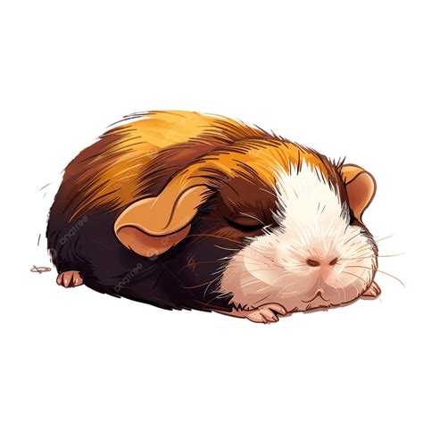 Cute Little Guinea Pig Cartoon Sleeping, Adorable, Animals, Asleep PNG ...