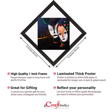 Radha Krishna In Blue Satin Matt Texture UV Art Painting - eCraftIndia ...