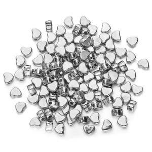 INDIKONB Heart Silver Spacer Beads 45g for Jewellery & DIY Crafts ...