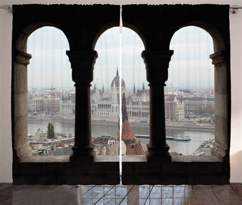 Buy European Curtains Hungarian Parliament Window Drapes 2 Panel Set ...