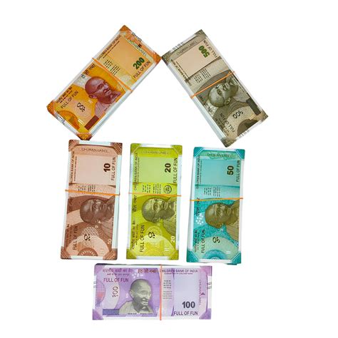Dummy Fake Money Total 60 Notes (10 Notes of 6 Currencies) for Kids ...