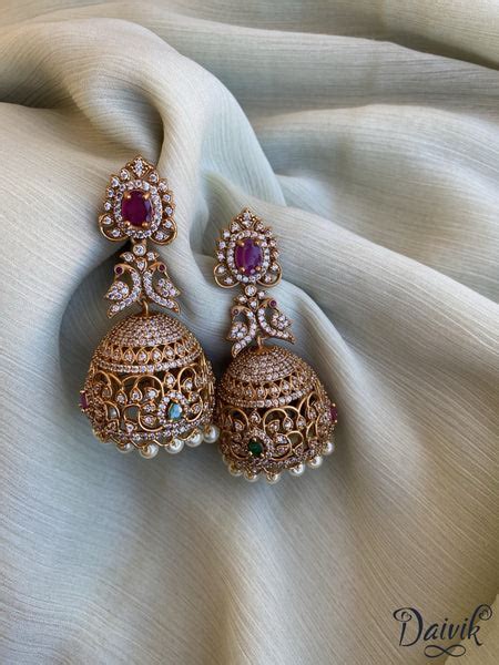 AD peacock jhumkas – Daivik.in