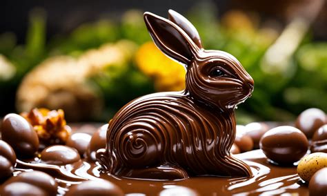 Lexica - Chocolate bunny chocolate sculpture with swirl with ...