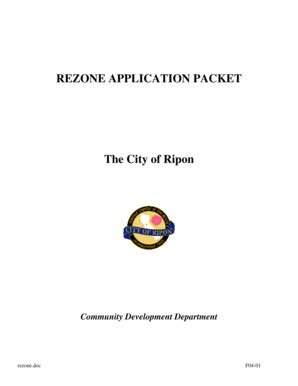 Fillable Online cityofripon REZONE APPLICATION PACKET The City of Ripon ...
